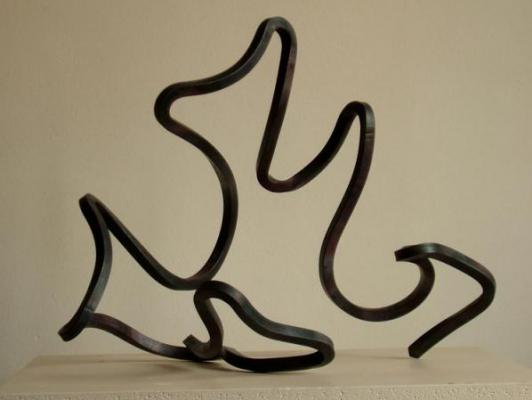 Escultura "Forxando o lume III"