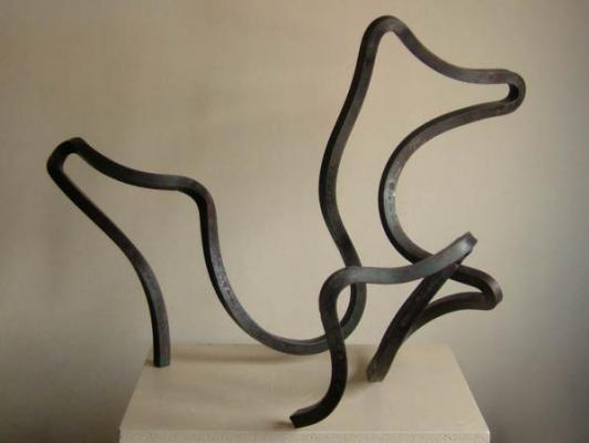 Escultura "Forxando o lume VII"